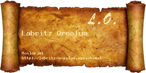 Labritz Orsolya névjegykártya